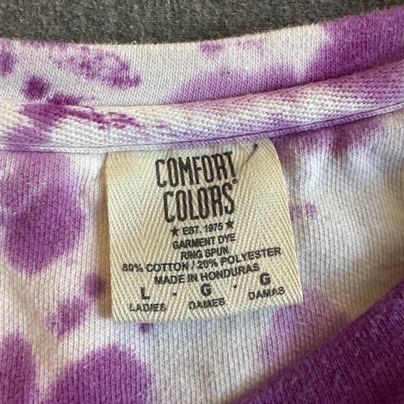 comfort colors purple & green tie dye crewneck sweatshirt - Picture 6 of 6